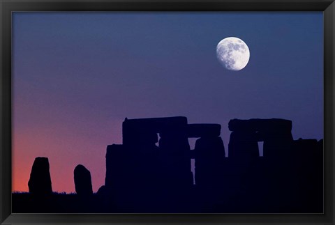 Framed England, Salisbury Plain, Stonehenge Moon Print