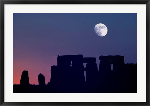 Framed England, Salisbury Plain, Stonehenge Moon Print