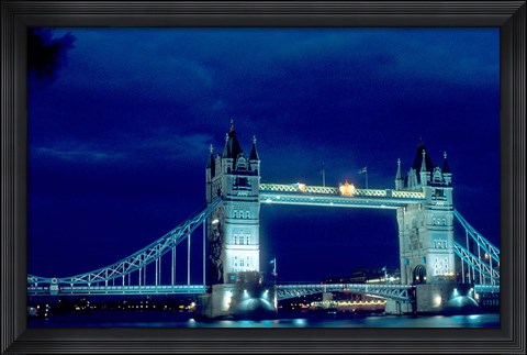 Framed Tower Bridge Spanning the River Thames in London, England Print