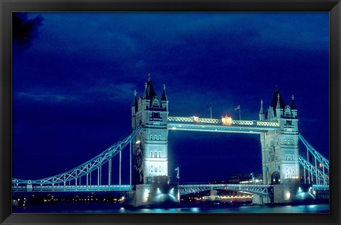 Framed Tower Bridge Spanning the River Thames in London, England Print