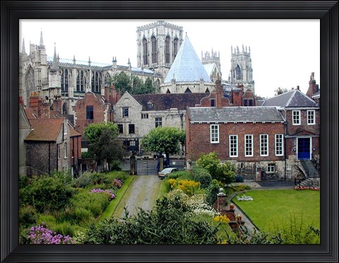 Framed Houses and Cathedral in Bath, England Print