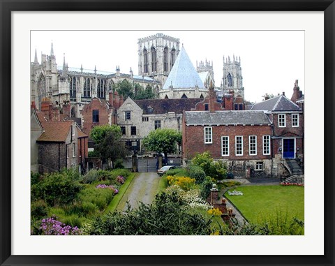 Framed Houses and Cathedral in Bath, England Print