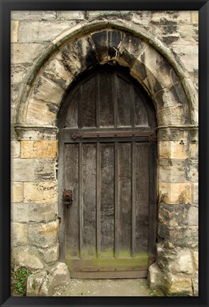 Framed Medieval City Wall Door, York, Yorkshire, England Print