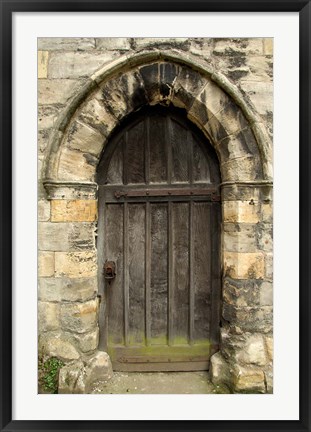 Framed Medieval City Wall Door, York, Yorkshire, England Print