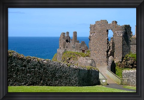 Framed Ireland, Dunluce Castle Ancient Architecture Print