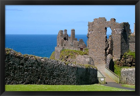 Framed Ireland, Dunluce Castle Ancient Architecture Print