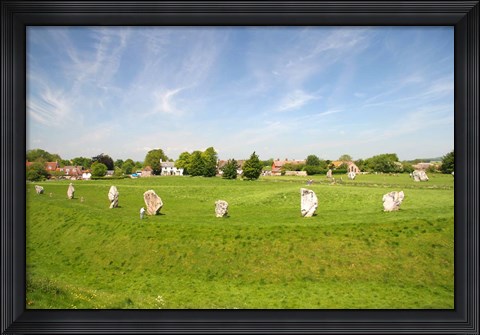 Framed Stone Display, Avebury, England Print