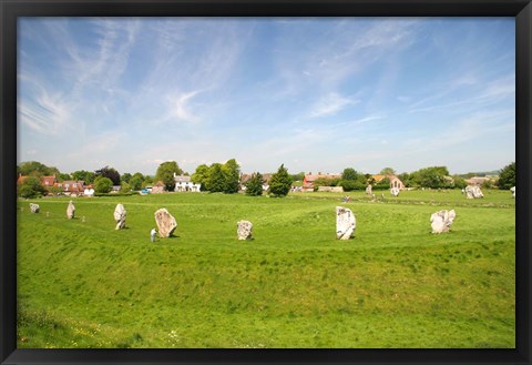 Framed Stone Display, Avebury, England Print