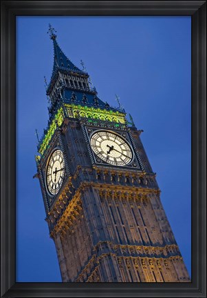 Framed UK, London, Clock Tower, Big Ben at dusk Print