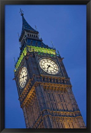 Framed UK, London, Clock Tower, Big Ben at dusk Print