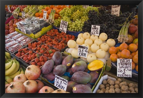 Framed Market Stalls, Portobello Road, London, England Print