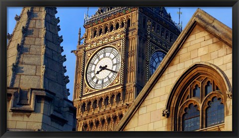 Framed Famous Big Ben Clocktower, London, England, Great Britian Print