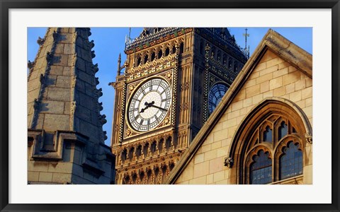 Framed Famous Big Ben Clocktower, London, England, Great Britian Print