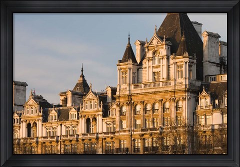 Framed Building Along Victoria Embankment, London, England Print