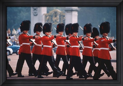 Framed Changing of the guards, London, England Print