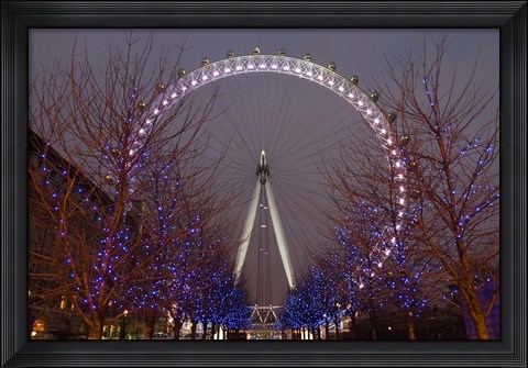 Framed England, London, London Eye Amusement Park Print