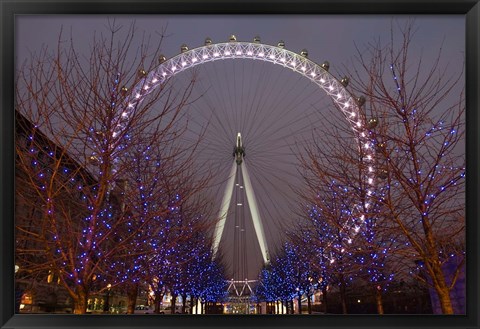 Framed England, London, London Eye Amusement Park Print