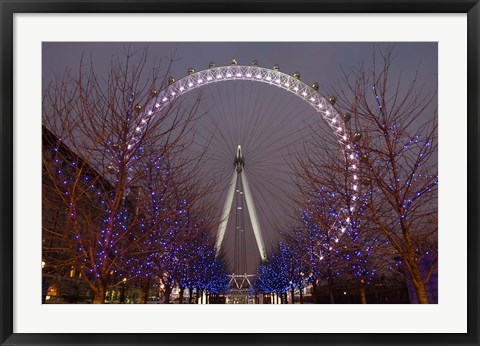 Framed England, London, London Eye Amusement Park Print