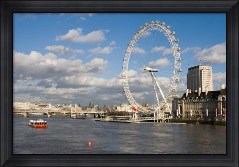 Framed England, London, London Eye and Shell Building Print