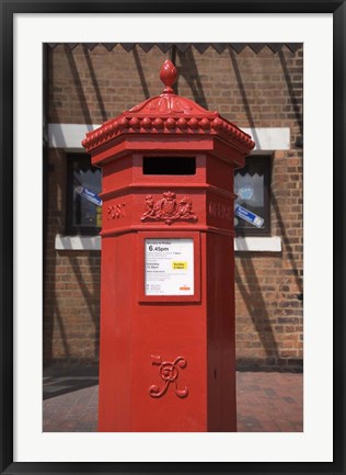 Framed GR Post Box, Gloucester, Gloucestershire, England Print