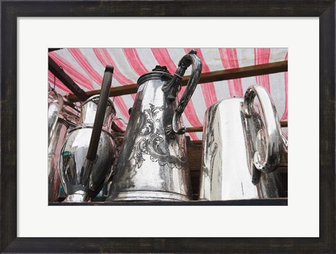 Framed Pots and Pans, Portobello Road Market, Notting Hill, London, England Print