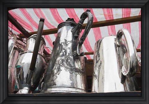 Framed Pots and Pans, Portobello Road Market, Notting Hill, London, England Print
