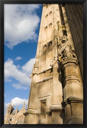 Framed Royal Lion Detail, Westminster, London, England Print