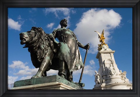Framed Statue Detail of Queen Victoria Memorial, Buckingham Palace, London, England Print