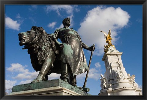 Framed Statue Detail of Queen Victoria Memorial, Buckingham Palace, London, England Print