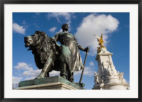 Framed Statue Detail of Queen Victoria Memorial, Buckingham Palace, London, England Print