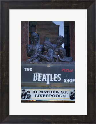 Framed Beatles Shop, Mathew Street, Liverpool, England Print