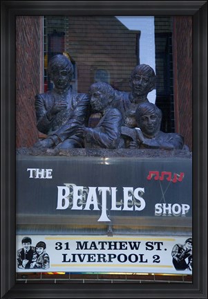 Framed Beatles Shop, Mathew Street, Liverpool, England Print