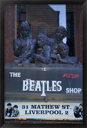 Framed Beatles Shop, Mathew Street, Liverpool, England Print