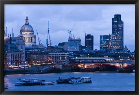 Framed View of Thames River, London, England Print