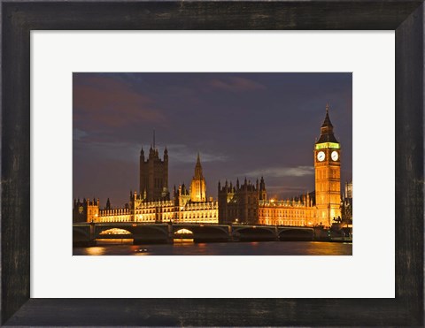 Framed Big Ben and the Houses of Parliament, London, England Print