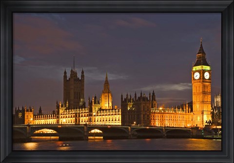 Framed Big Ben and the Houses of Parliament, London, England Print