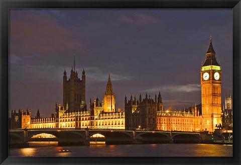 Framed Big Ben and the Houses of Parliament, London, England Print