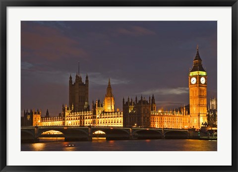 Framed Big Ben and the Houses of Parliament, London, England Print