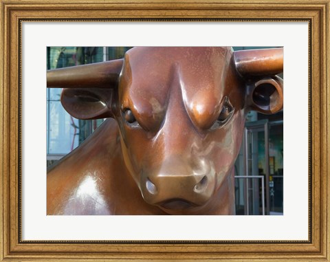 Framed Statue of a Bull, Bull Ring, Birmingham, England Print