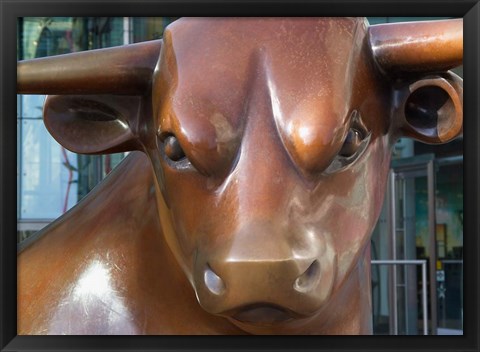 Framed Statue of a Bull, Bull Ring, Birmingham, England Print