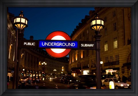 Framed England, London Subway, Tube Entrance Print
