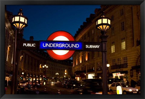 Framed England, London Subway, Tube Entrance Print