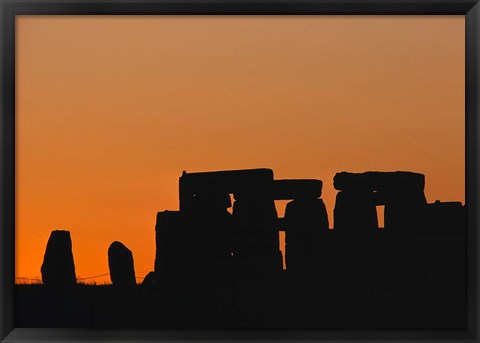 Framed England, Salisbury Plain, Stonehenge Sunset Print