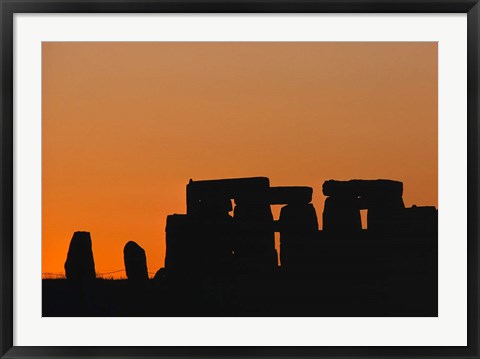 Framed England, Salisbury Plain, Stonehenge Sunset Print