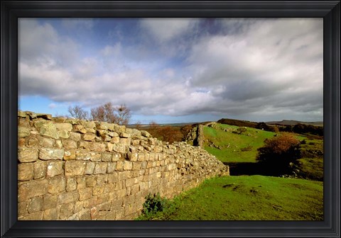Framed 2nd Century Roman Wall, Hadrian&#39;s Wall, Northumberland, England Print