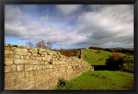 Framed 2nd Century Roman Wall, Hadrian&#39;s Wall, Northumberland, England Print