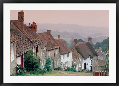 Framed Town Architecture, Shaftesbury, Gold Hill, Dorset, England Print