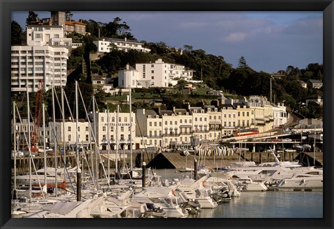 Framed View of Marina and Town from Torquay Pier, Torquay, Devon, England Print