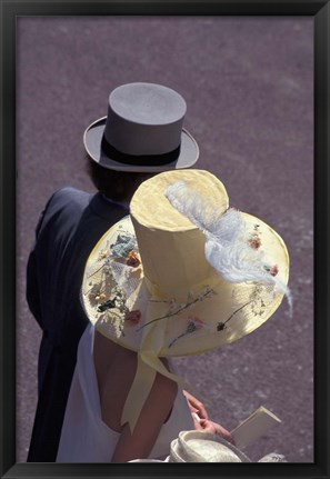 Framed Man and woman wearing hats, Royal Ascot, London, England Print