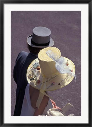 Framed Man and woman wearing hats, Royal Ascot, London, England Print